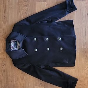 100% Wool Lined Vintage Peacoat Size LS